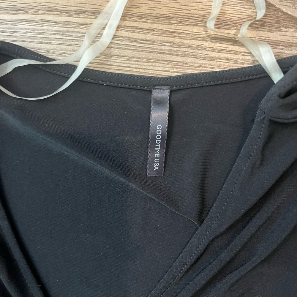 Stylish Black Wrap Dress - Picture 2 of 6
